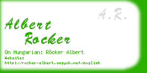albert rocker business card
